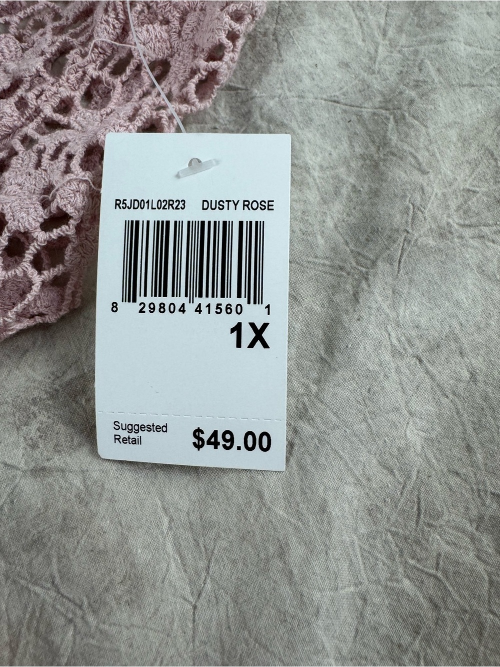 Rabbit Rabbit Rabbit Dusty Pink Crochet Open-Front Cardigan 1x - Picture 12 of 13